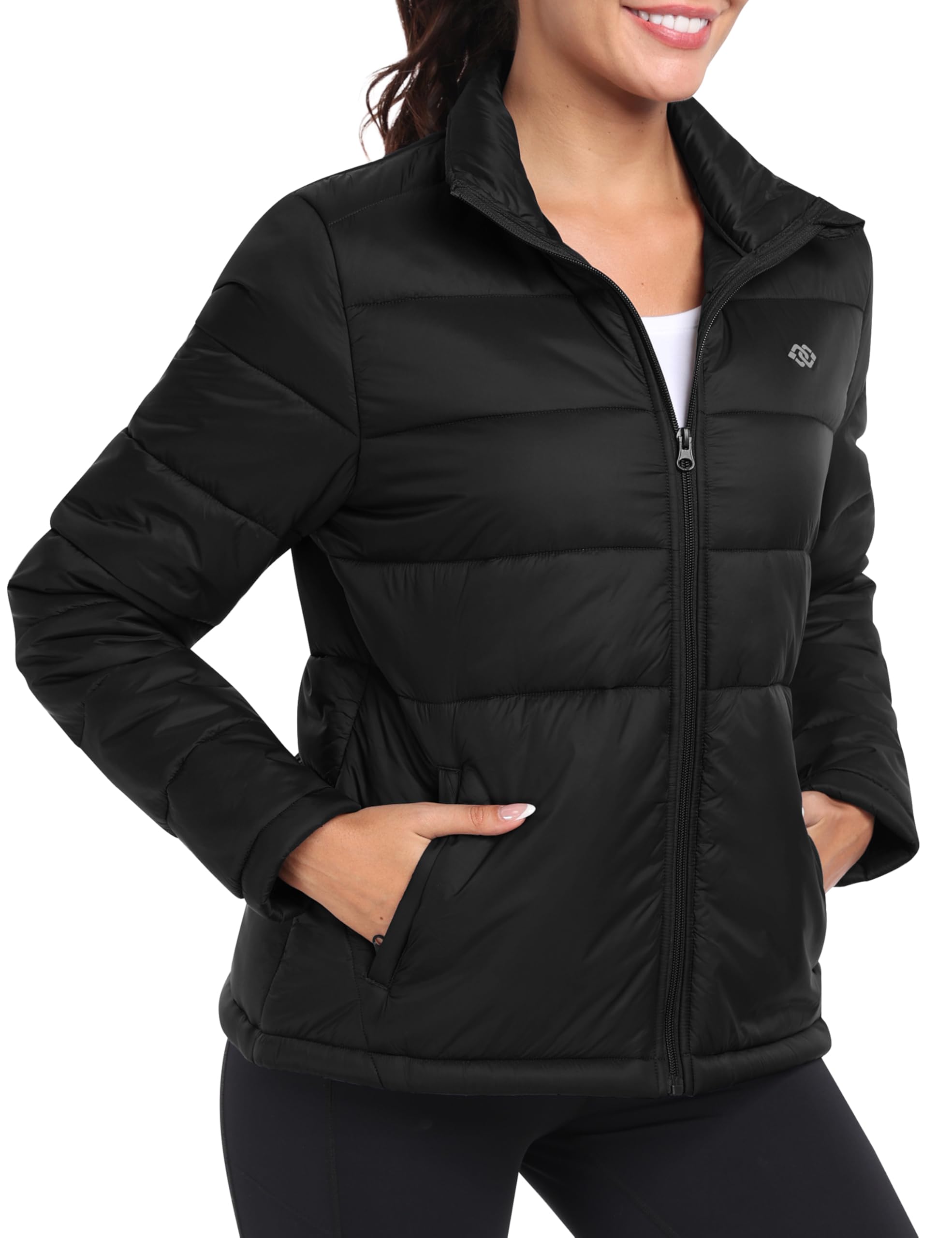 MoFiz Damen Steppjacke Leichte Puffer Jacke Übergangsjacke Warme Winterjacke Gefüttert Pufferjacke mit Taschen für Outdoor Wandern Reisen