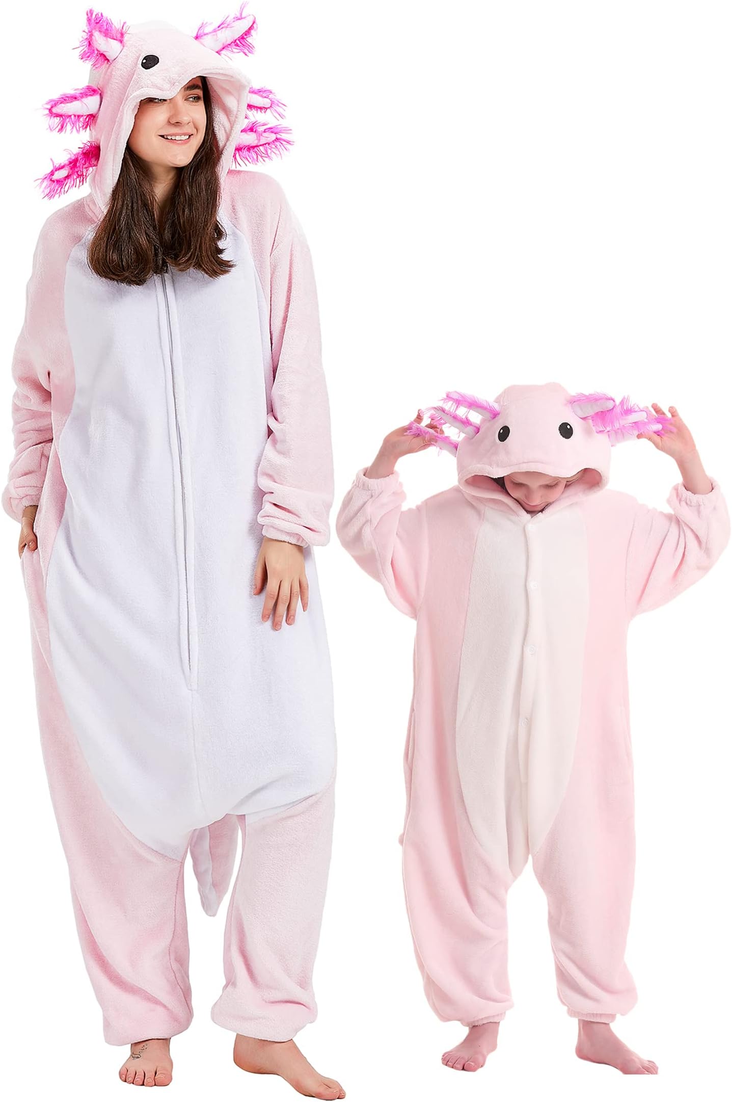 DELEYUnisex One Piece Animal Kids Onesie, Animal Pajamas Halloween Cosplay Costume for Women and Mens Parent-Child Sleepwear