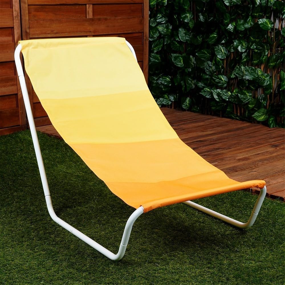 Vilde - Chaise longue de jardin pliable - Lot de 2 - Jaune orange