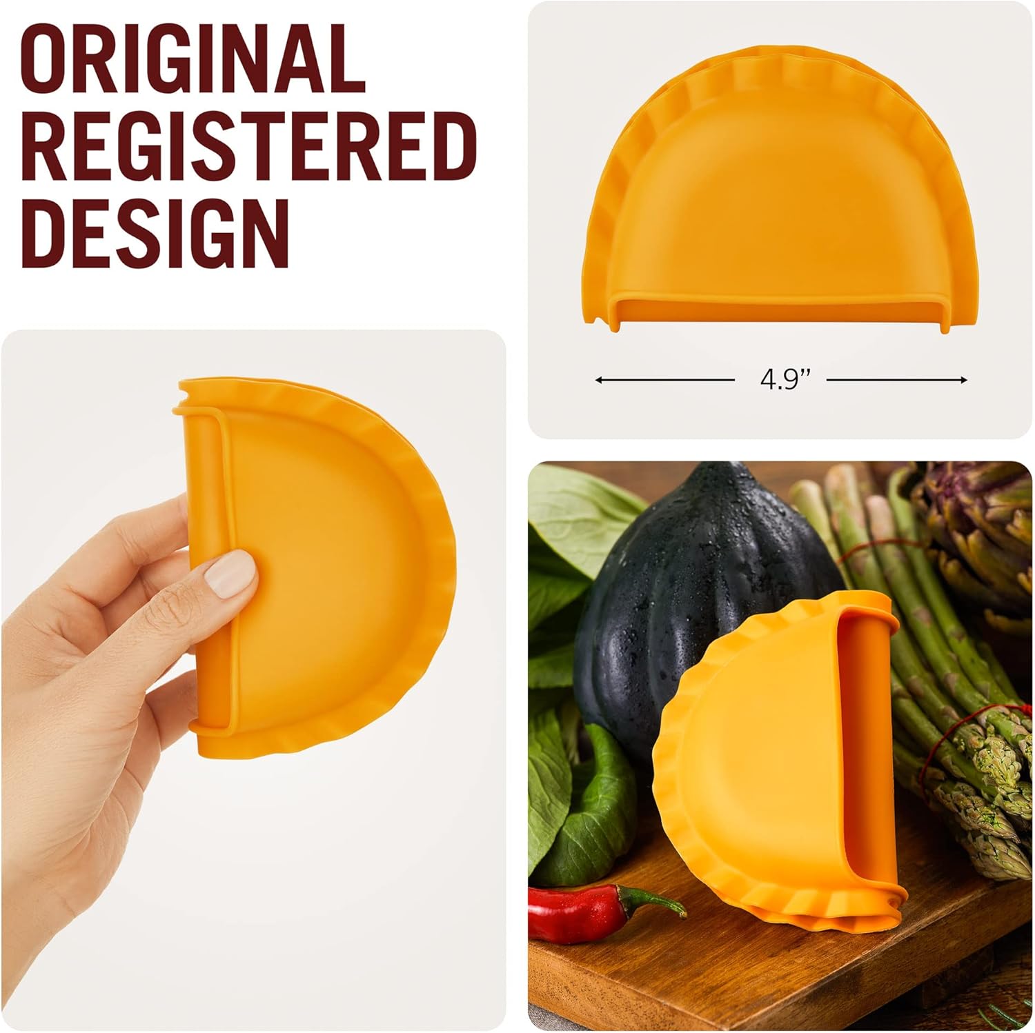 Farfalloni-Shaped Potholders | Potholders for Kitchen Cookware + Ravioli-Shaped Spoon Rest for Kitchen Counter + Mezzelune-Shaped Silicone Potholder | Kitchen Gadgets by Monkey Business