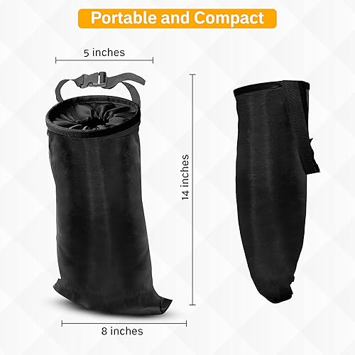 Miniatura 3 de EcoNour Paquete de 2 bolsas de basura para automóvil  Bolsa colgante lavable para asiento trasero con apertura elástica y fácil montaje  Bote de