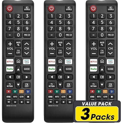 3 Pack Remote for All Samsung TV Remote, Replacement Compatible with All Samsung Smart TVs, LCD, LED, 3D, HDTV, Series TVs