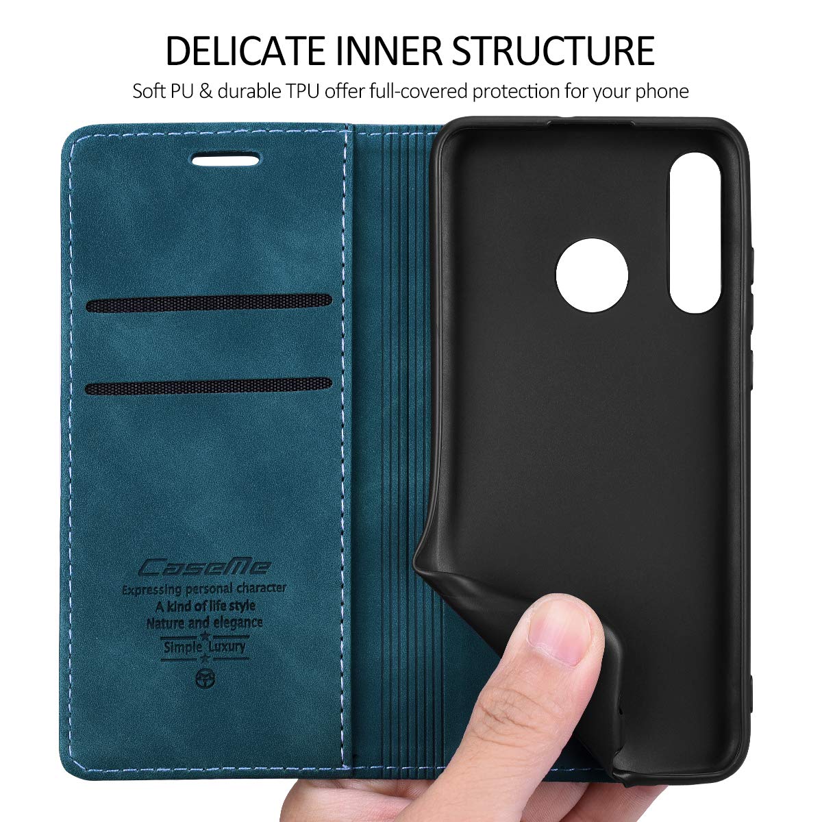 Cover per Huawei P30, Custodia Flip Pelle Leather