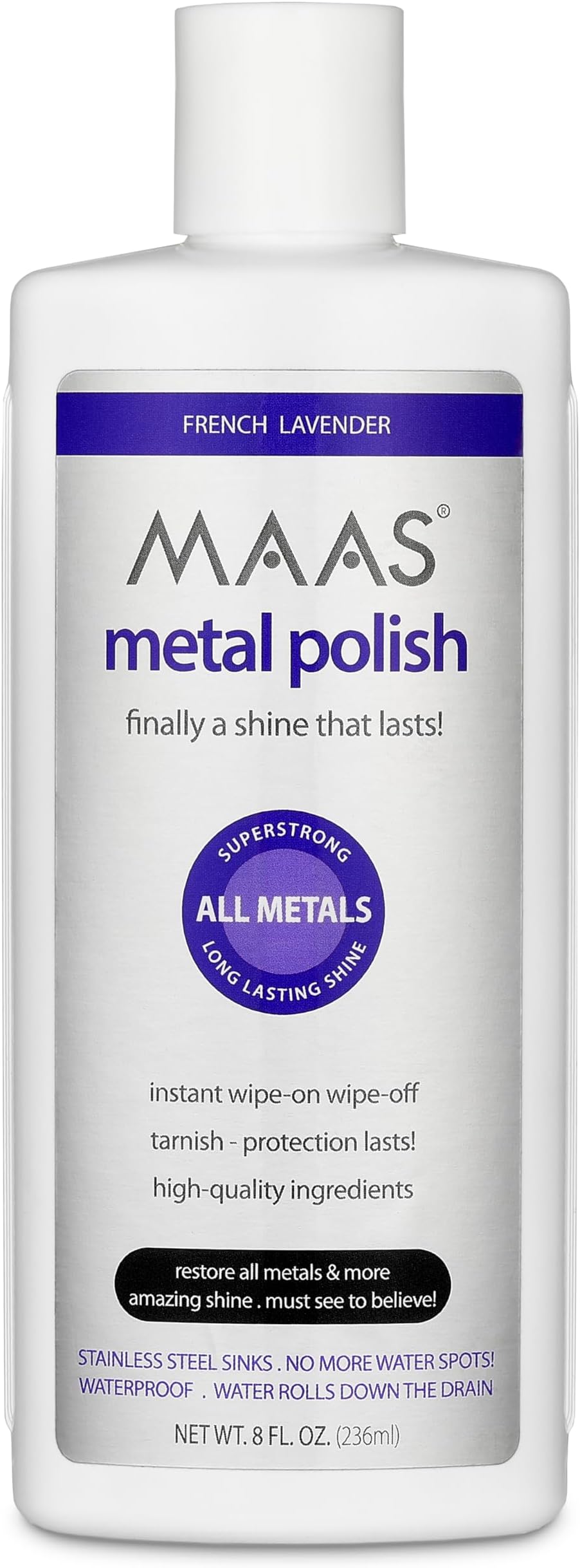 MAAS metal polish 8Ounce Bottle, Universal Metal Cleaner