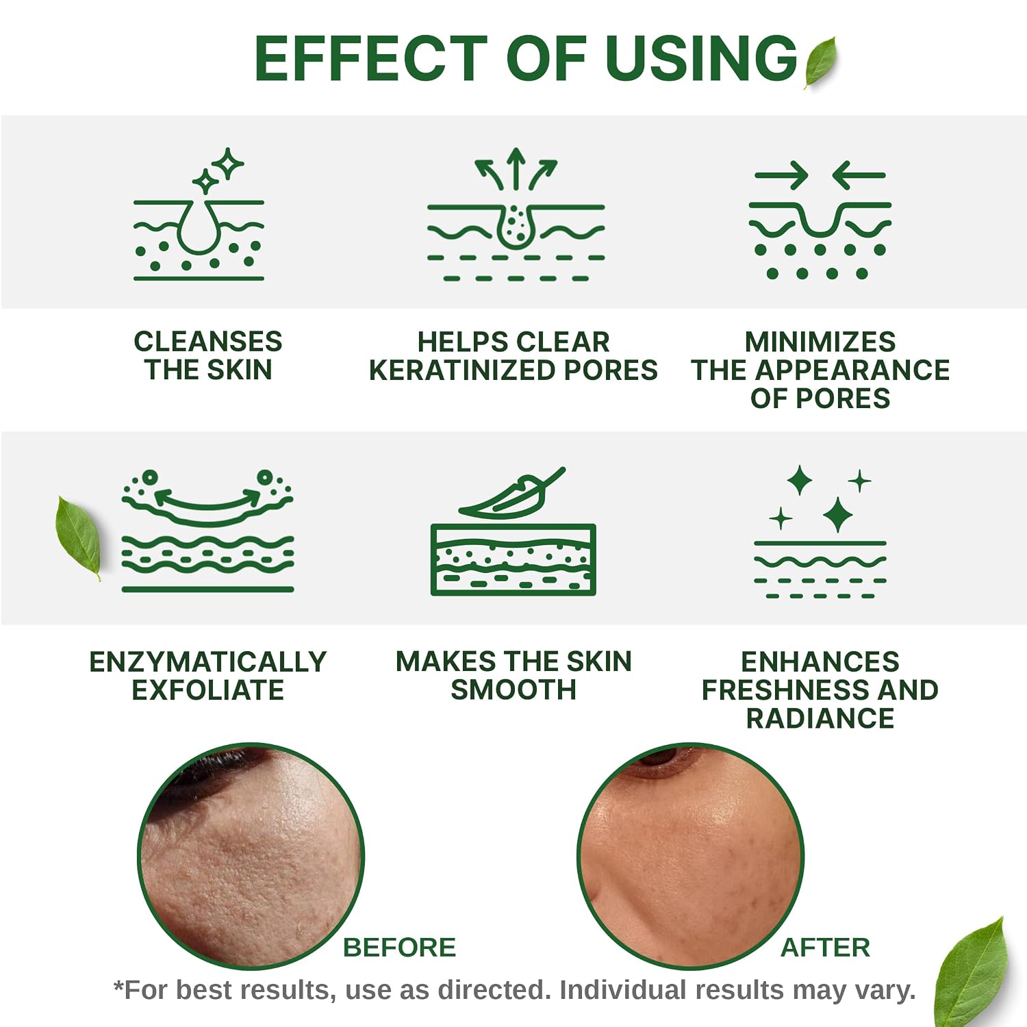 Enzyme Exfoliating Powder Cleanser – Papain & Vitamin C Face Wash with Coenzyme Q10 – Powder-to-Mousse Exfoliant for All Skin Types – Fragrance-Free, Vegan – 2.1 oz / 60 ml