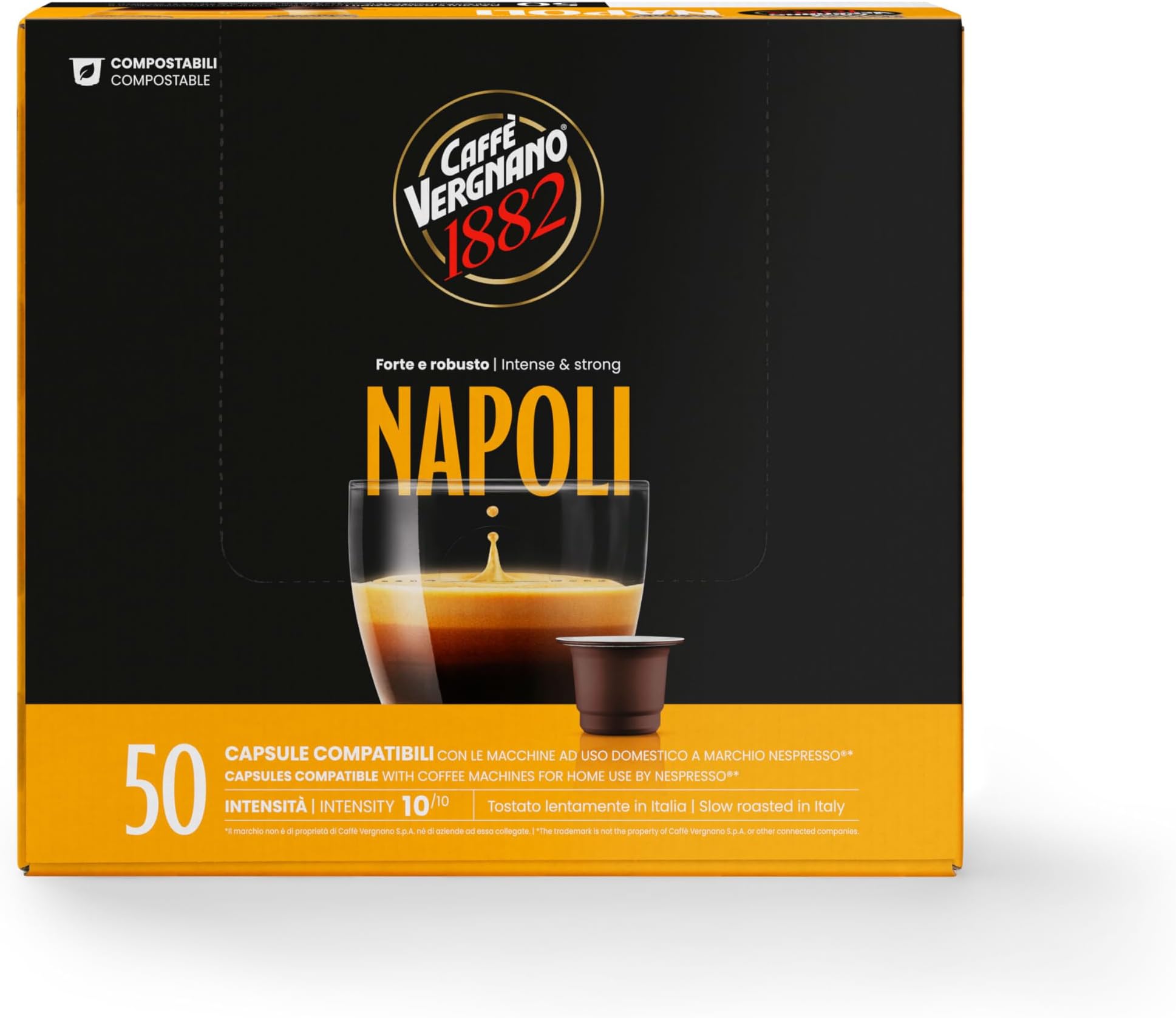 Èspresso - Compostable Coffee Capsules, Compatible With Nespresso, Napoli - Pack Of 50 Capsules