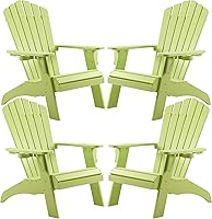 Vista 19 de Psilvam Silla Adirondack de gran tamaño, resistente a la decoloración y sin olor, sillas de madera de polietileno para hoguera con soporte