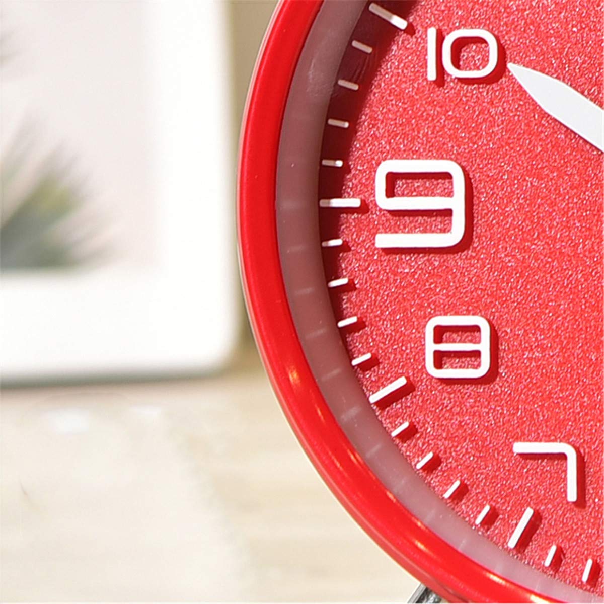TXY Classical Twin Bell Alarm Clock for Bedroom with Stereoscopic Dial, Frosted Shell, Backlight, Extra Loud Machinical Ringtone, Battery Operated Loud Alarm Clock for Home Office (Red)
