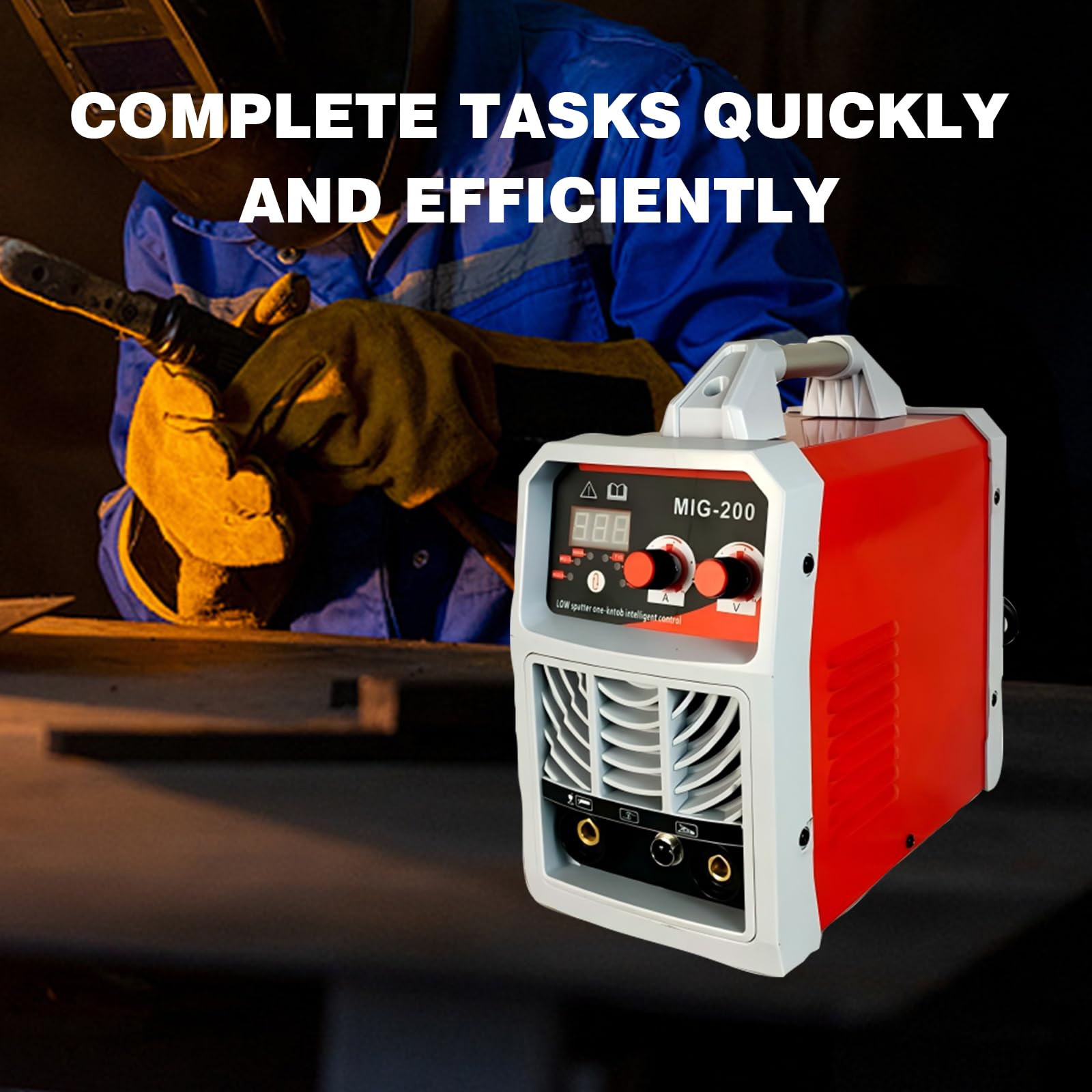 Soldador Inverter 3 en 1 MIG-200, Soldador de Hilo Sin Gas y con Gas, MMA y TIG, 200A IGBT, Pantalla Digital LED, Kit Completo para Bricolaje y Profesionales