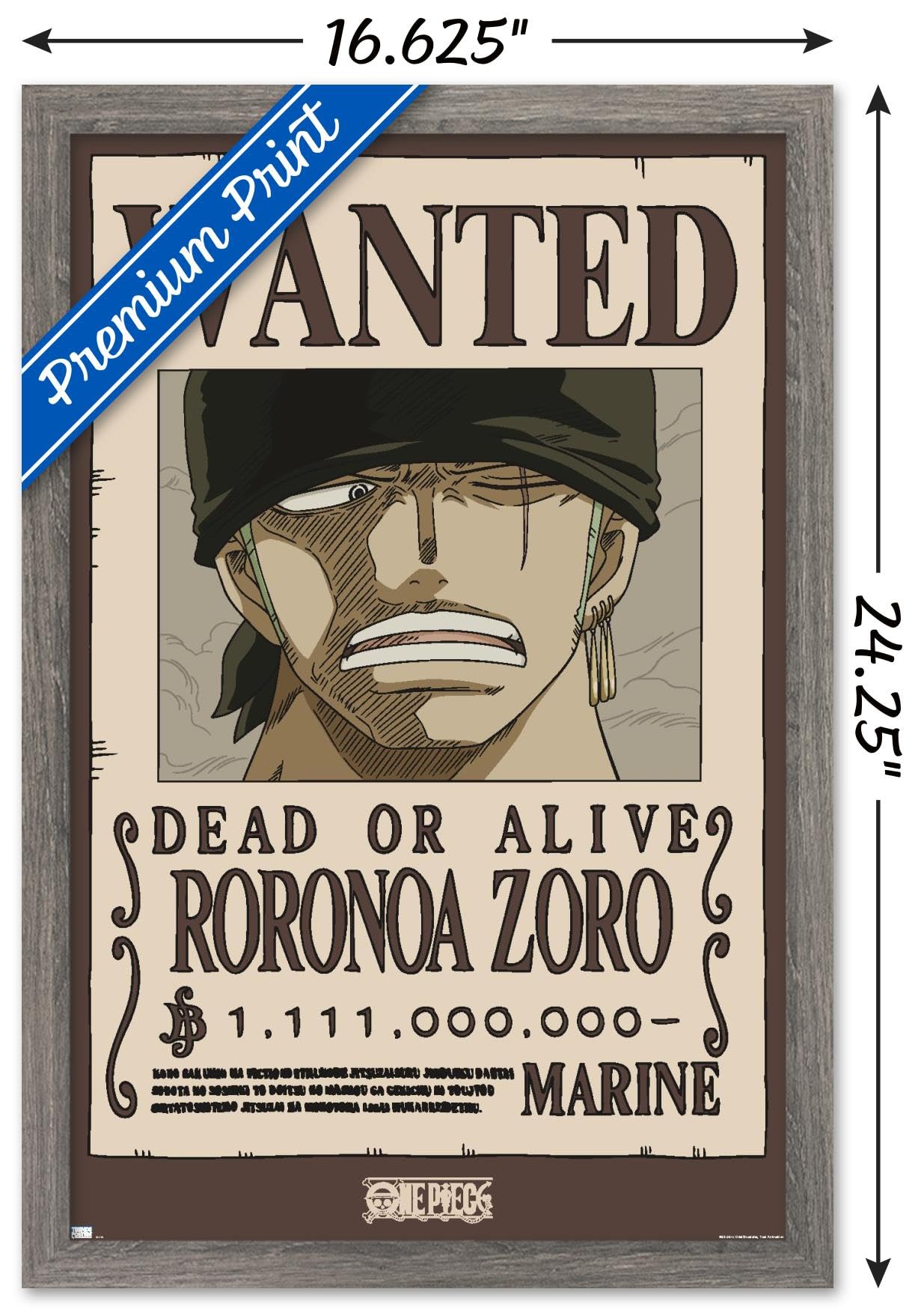 Amazon.com: One Piece - Roronoa Zoro Wanted Poster Wall Poster