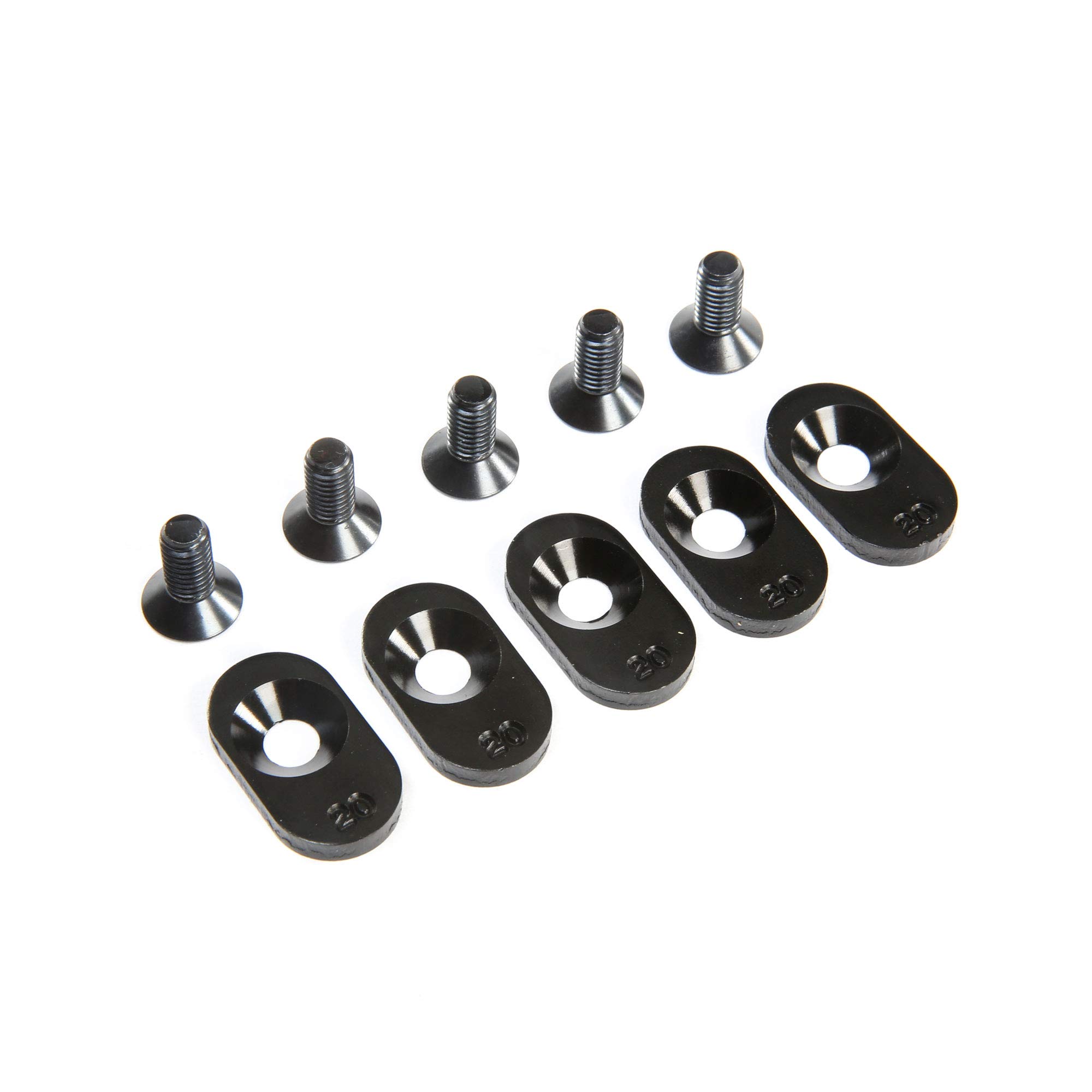 Losi Engine Mount Insert and Screws 20T, Black (5): 5ive-T 2.0 (fits 62T spur), LOS252103