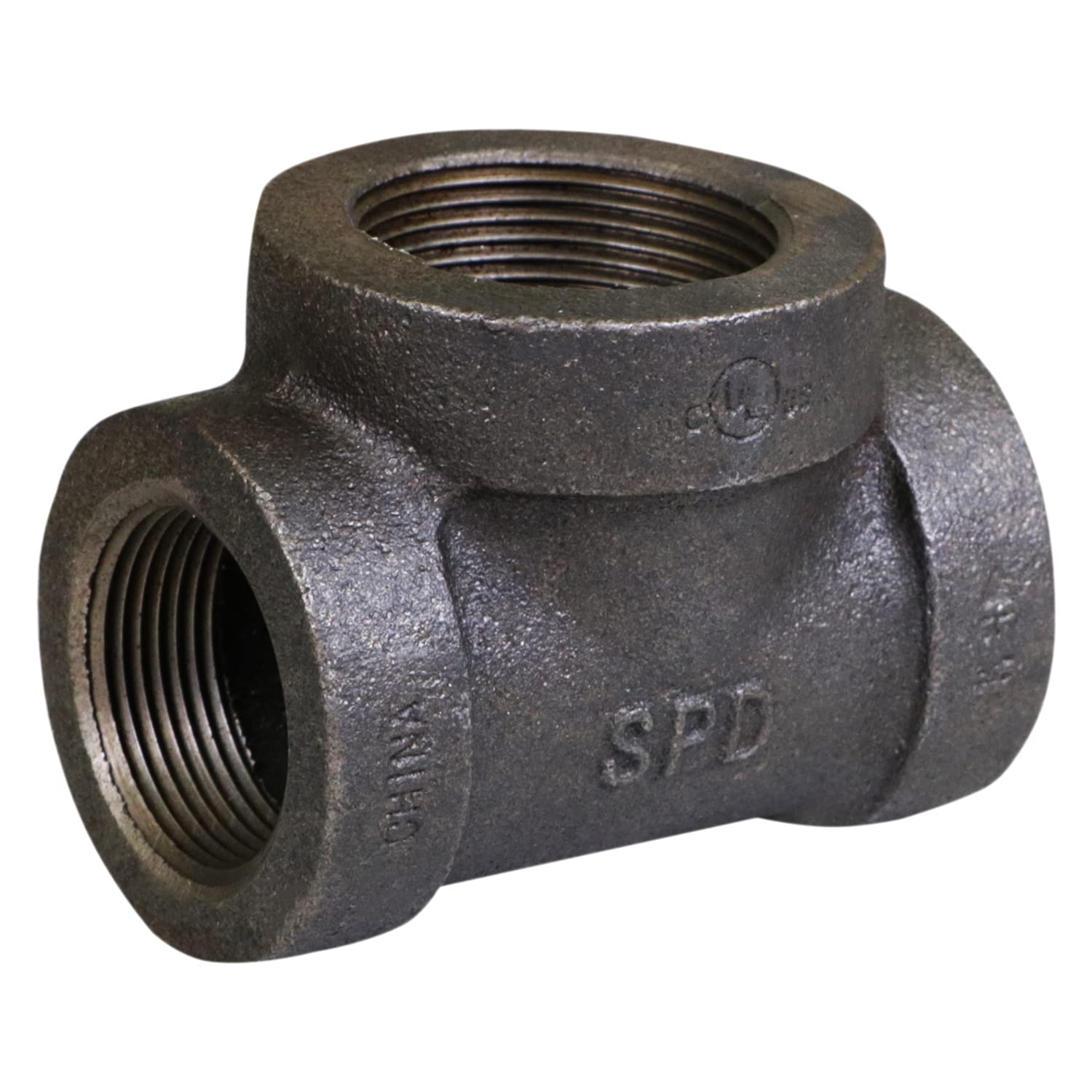 Te reductora de hierro fundido Supply Giant CU3336H 1x1x1-1/4 pulgadas negro para tuberia