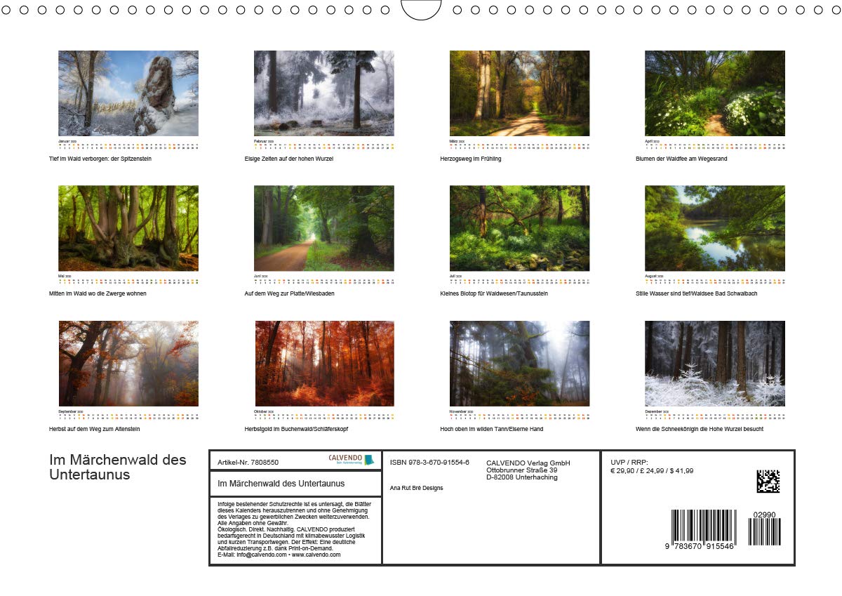 Im Märchenwald des Untertaunus (Wandkalender 2020 DIN A3 quer): Monatskalender, 14 Seiten, farbig (Monatskalender, 14 Seiten ) (CALVENDO Natur)