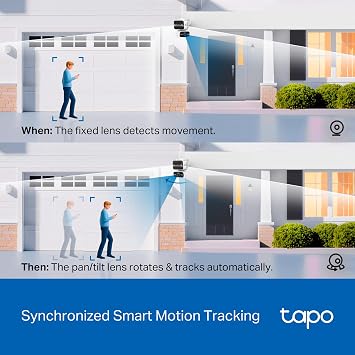 Tapo 4K Outdoor Dual Lens Pan/Tilt PoE/DC Wired Security Camera - 170 Wide-Angle + 8mm Zoom Lens, Free Person/Vehicle Detect, 360 View, Subscription-Free SD Storage or Optional Cloud - C575D