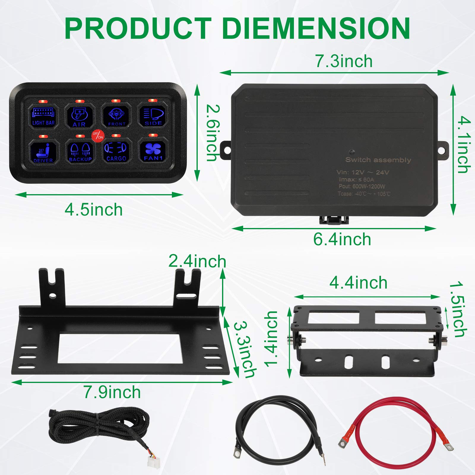 8 Gang Toutch Switch Panel JOYHO Automatic Dimmable Panel, OnOff Led