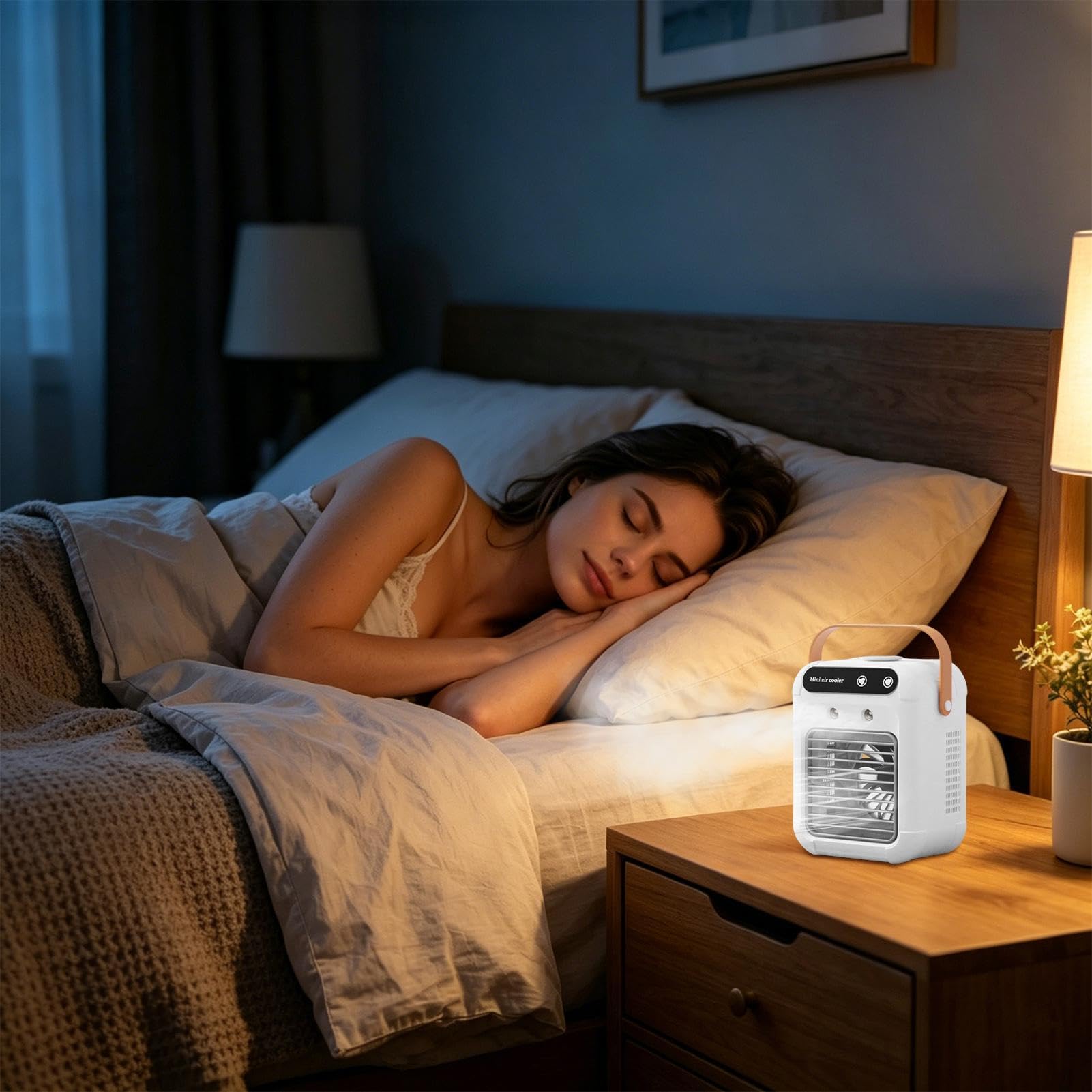 Mini ventilatore da scrivania con nebulizzazione USB, 1800 mAh, portatile, con 2 velocità, ventola di raffreddamento silenziosa per camera da letto, ufficio, casa, viaggi e all'aperto