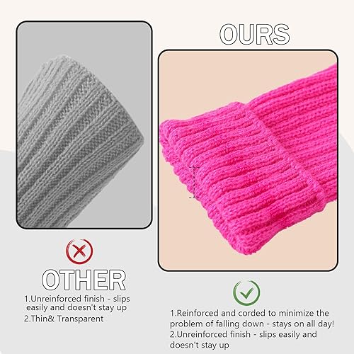 Miniatura 4 de Buauty Calentadores de piernas para mujer, traje de los años 80 y 90, calcetines de pierna acanalados de neón a la moda, accesorios de neón Y2K,