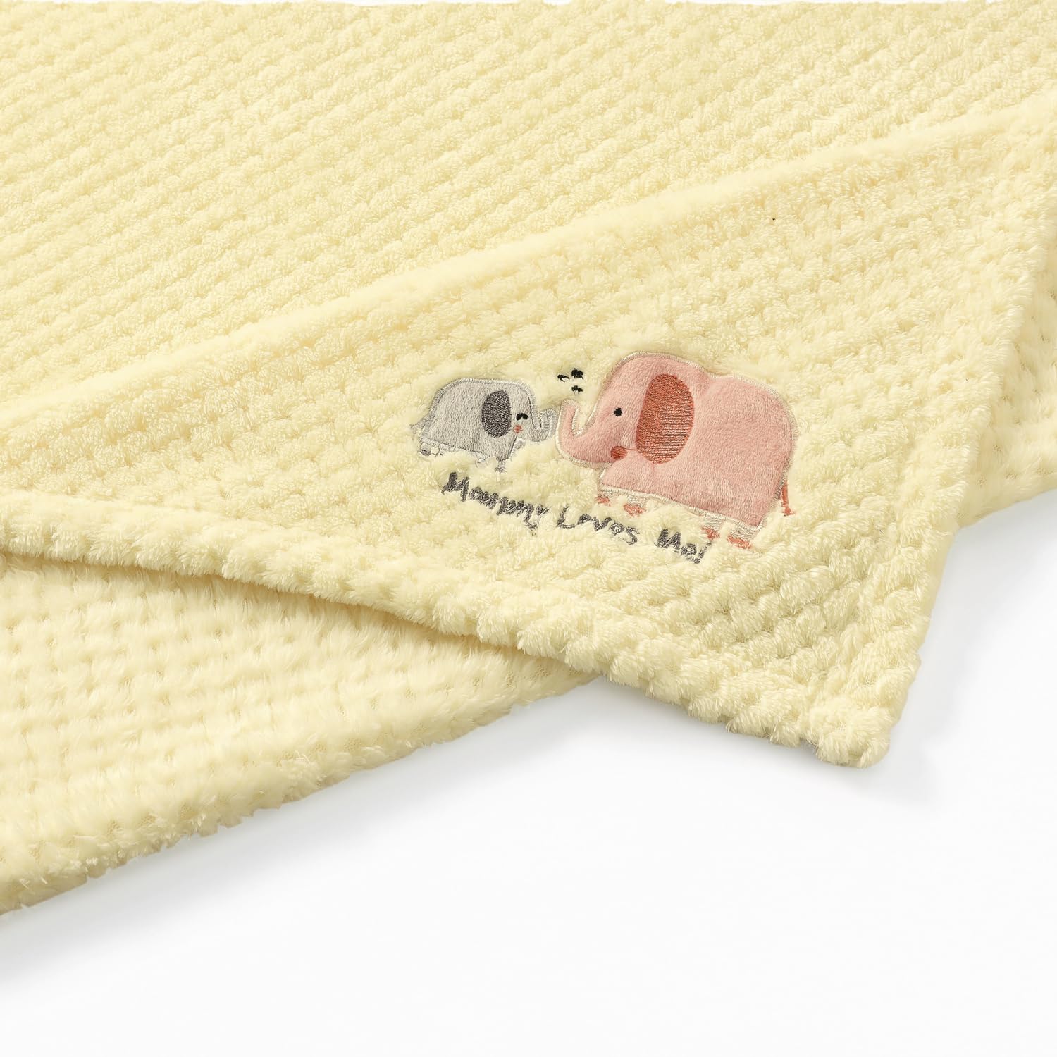 CREVENT 2 szt. 75 cm x 100 cm urocze przytulne puszyste ciepłe koce dla niemowląt małych dzieci pościel łóżeczko dziecięce wózek dziecięcy - szara chmura + słoń
