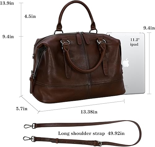 Miniatura 4 de HESHE Bolsos de cuero de diseñador para mujer, bolsa de mano para trabajo, asa superior, bolso de hombro, bolsa cruzada de gran capacidad