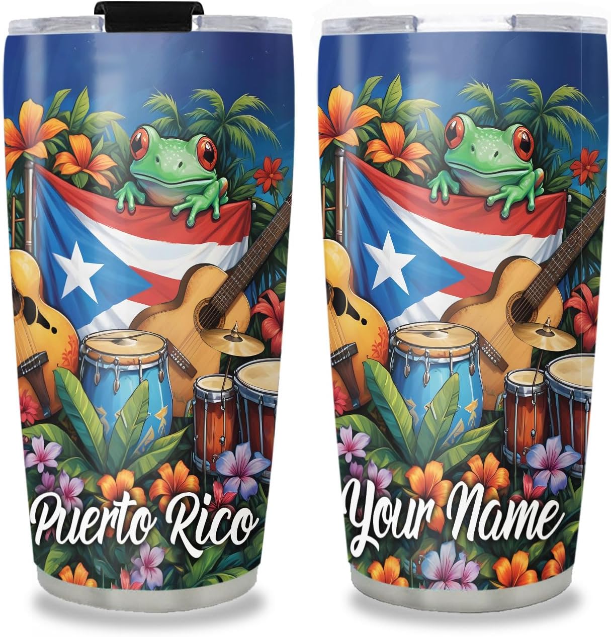 Amazon.com | Custom 20oz Puerto Rico Tumbler, Puerto Rico Flag Tumbler ...