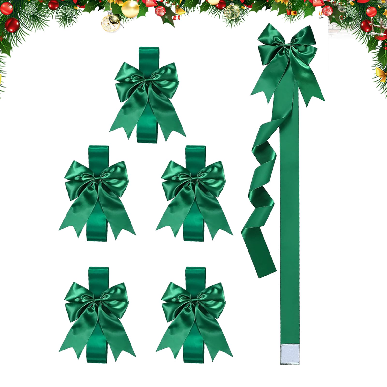 Cintas de armario festivas de gran tamaño en rojo y verde para decoración navideña exterior