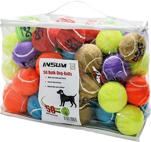 Miniatura 10 de insum Pelotas de tenis para perros pequeños, paquete de 12 coloridas pelotas de perro fáciles de atrapar (2.0 pulgadas, 4 colores)