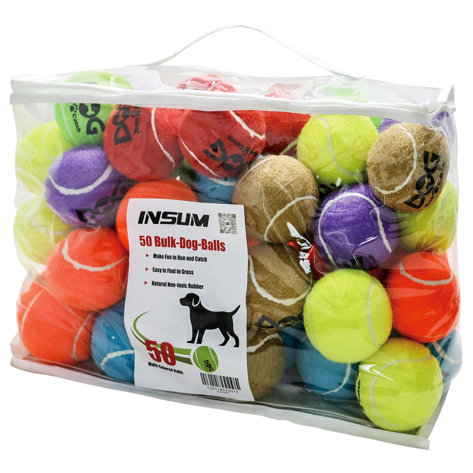 Tennis Balls for Dogs - Bulk 50 Pack 2 5 Durable Non-Toxic Outdoor Dog Toys Balls with Mesh