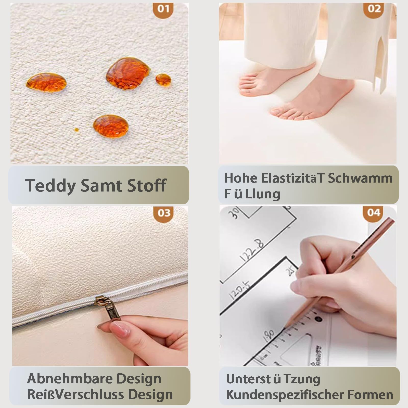 Cuscini personalizzati per panche, lavabili, rimovibili, per davanzali interni, spessi 9,5 cm, perfetti per panche angolari e divani, comodi Bank Kissen.
