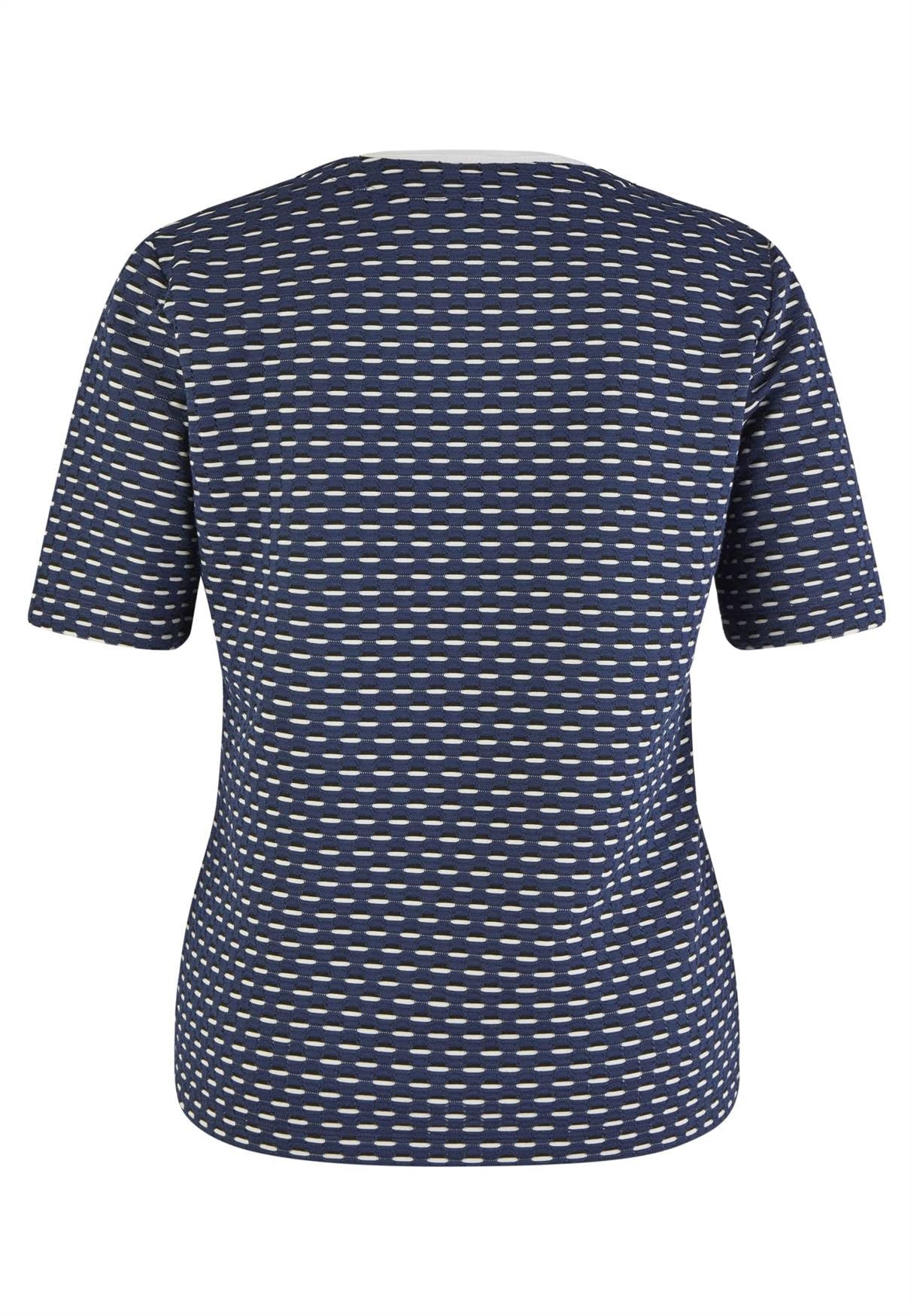 Rabe Damen Twin-Set Kurzarm, gemustert pazifik blau/weiss - 46