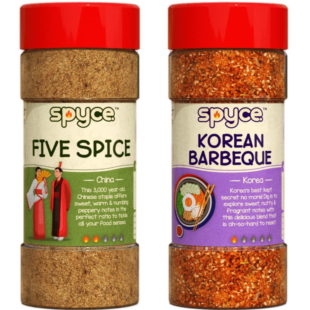 Spyce | Five Spice 130g + Korean Barbeque 130g | Spyce Bundles, Multi Packs, Buy More Save More | Spice Blends, seasonings & masalas