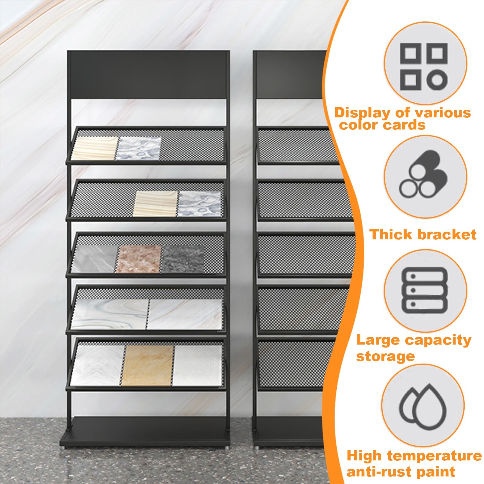 Espositore in metallo a 5 livelli per piastrelle e campioni - 34,9 x 34,8 x 149,9 cm Sto Stand per fiere e mostre - Maximizer dello spazio per la presentazione di prodotti e nizat