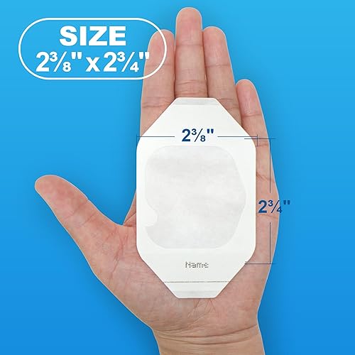 Vista 2 de LotFancy Apósito de película transparente, 2.37 x 2.75 pulgadas, 35 unidades, cubierta impermeable para heridas, almohadilla adhesiva médica estéril