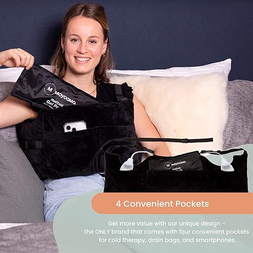 Miniatura 3 de MOYOAMA Almohada posmastectomía  Recuperación después de una cirugía de cáncer de mama, aumento de senos  Almohada ligera poscirugía con 4 bolsillos