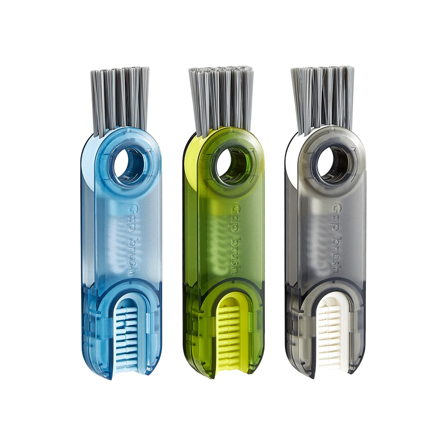 JMY-UAE3 in 1 Multifunctional Cleaning Brush Tiny Bottle Cup Lid Detail Brush Cup Lid Cleaning Brush Set Crevice Cleaning Tools Straw Cleaner Tool for Deep Detail Cleaning (3 Colors)