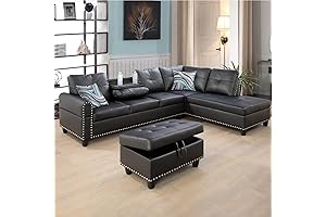3-Piece L-Shaped Sectional with Storage and Cup Holders