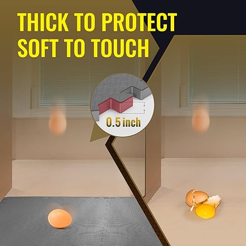 Miniatura 28 de Hulkfit Tapete de ejercicio de rompecabezas con alfombrilla de espuma EVA entrelazadas para el gimnasio en casa, tapetes para piso de garaje