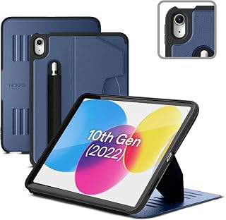 ZUGU iPad 10.9 Case for iPad 10th Generation (2022) Ultra Slim Protective Cover - Apple Pencil Holder - Convenient 8-Angle Magnetic Stand & Auto Sleep/Wake [ 10.9 inch, Blue ]