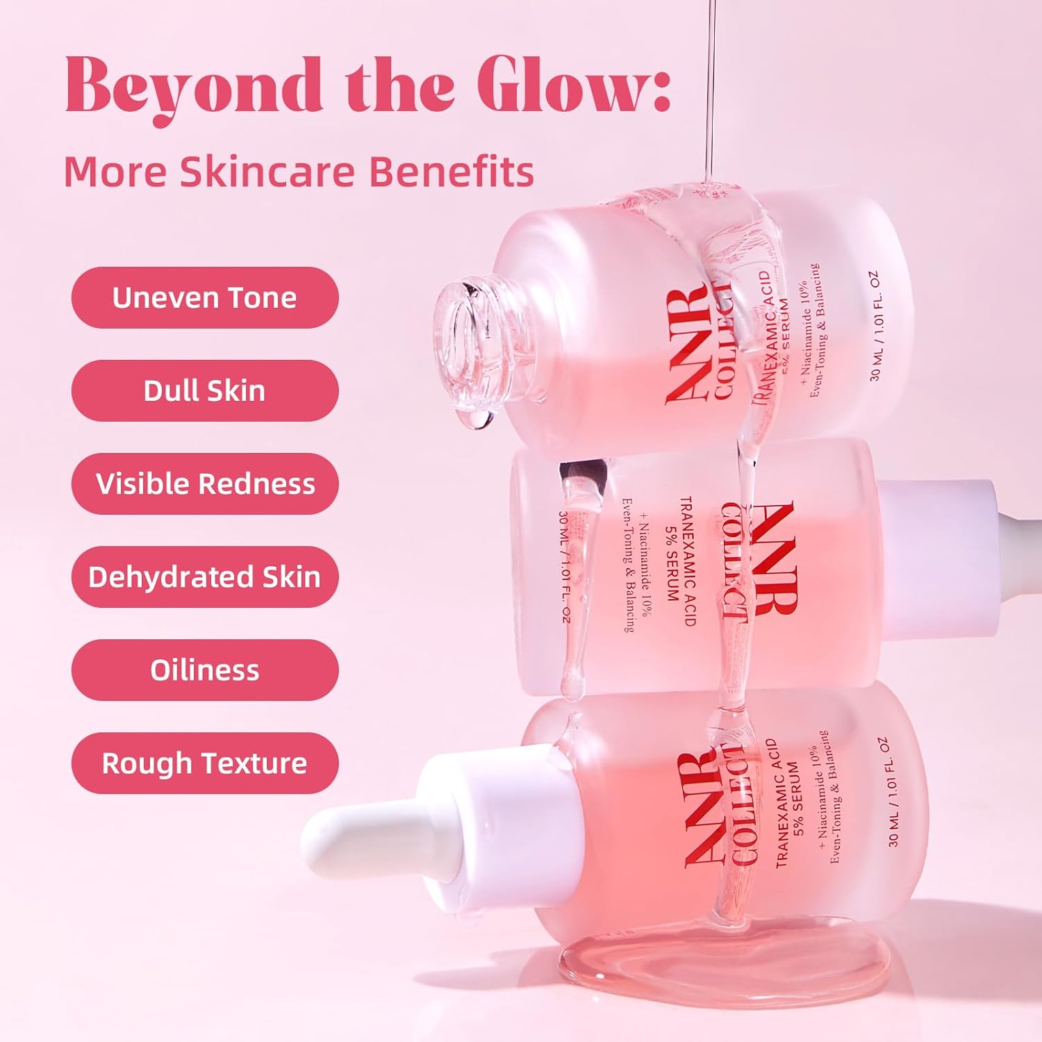 ANRCOLLECT Tranexamic Acid Serum with 5% Txa & 10% Niacinamide, Kojic Acid, Niacinamide Acido Tranexámico Perfect Serum with Hyaluronic Acid, Ceramides, 1 OZ / 30ML, Valentines Day Gifts - Image 8