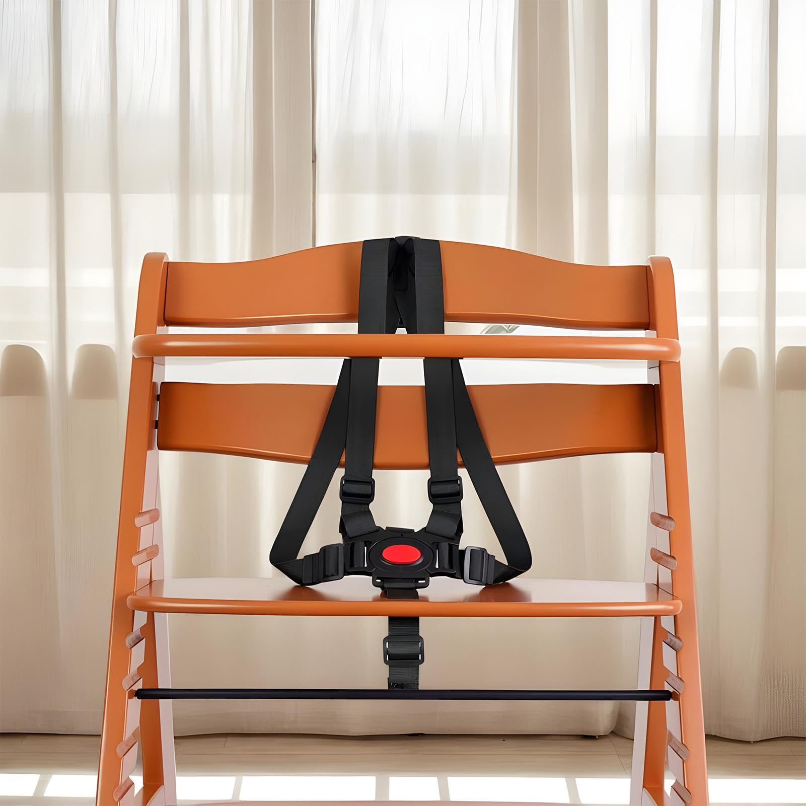 Arnés de la silla alta de 5 puntos, silla alta del bebé 5 puntos Arnés, Cinturón de seguridad anti-Slip para niños pequeños, Silla alta ajustable Cinturón de protección del asiento del arnés de
