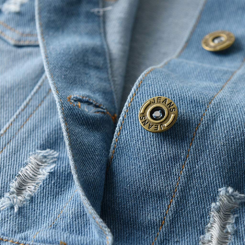 Chaqueta vaquera para niños y niñas con botones para niños pequeños - azul - 4-5 años