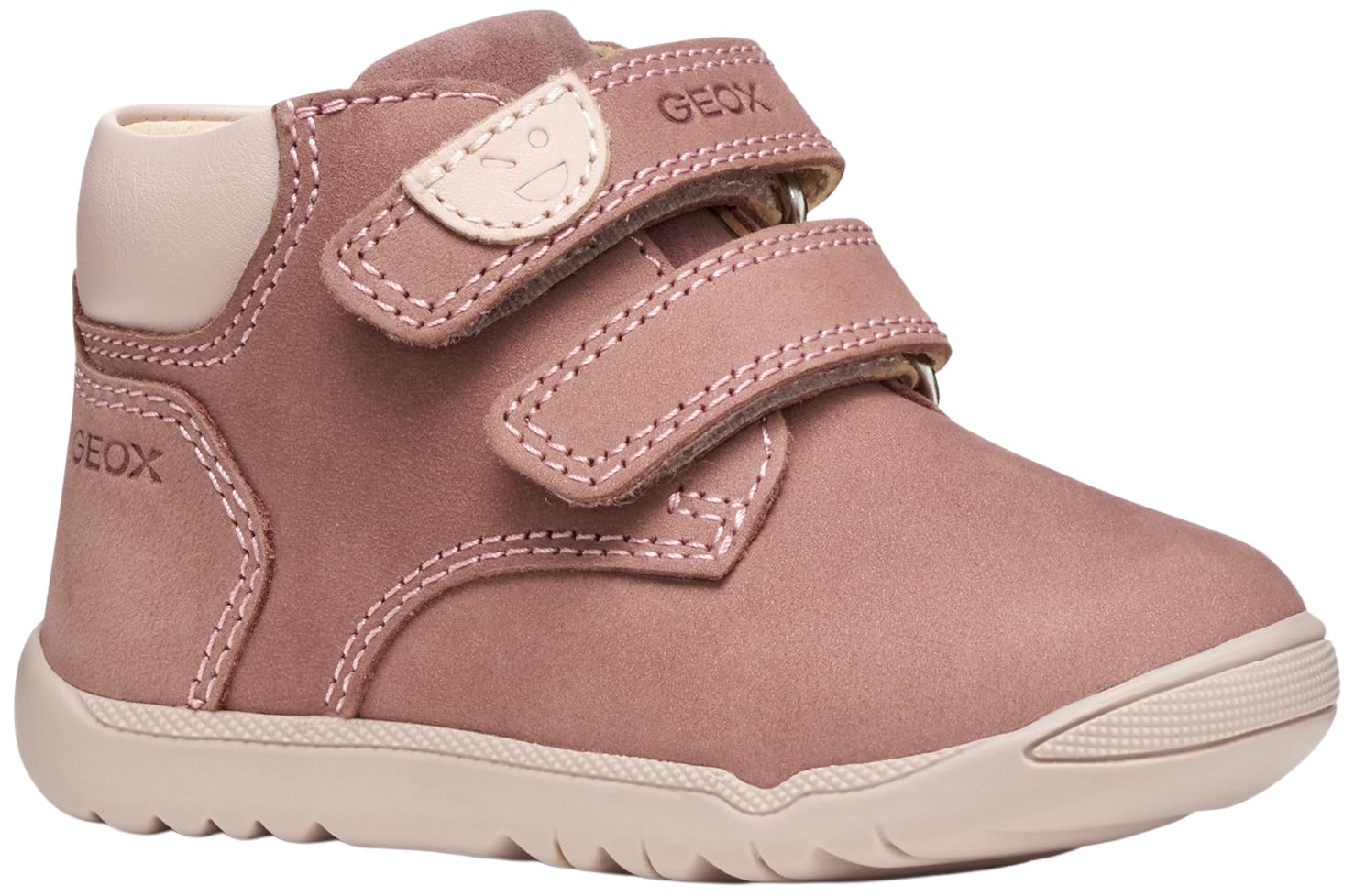 Geox Baby B MACCHIA Girl First Walker Shoe, DK Pink/LT Rose, 4.5 UK Child