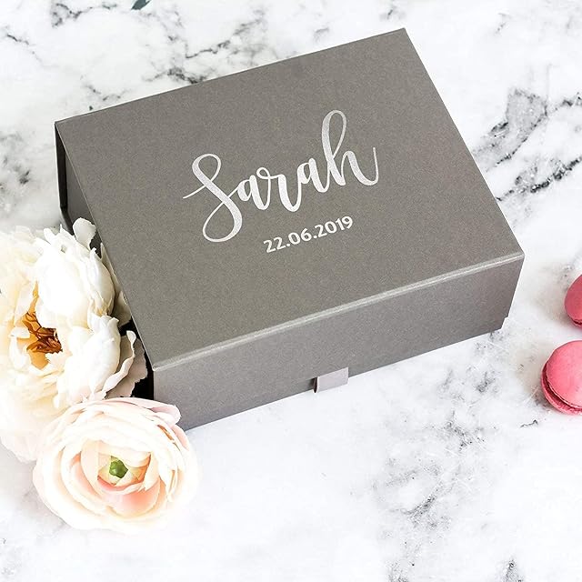 Pink Positive Personalised Gift Box with Real Foil Name | Custom Gift Box