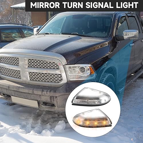 Miniatura 2 de Luz intermitente para espejo delantero izquierdo y lado derecho del pasajero, compatible con Dodge Ram 1500 2500 2009-2018 - Repuesto de pieza