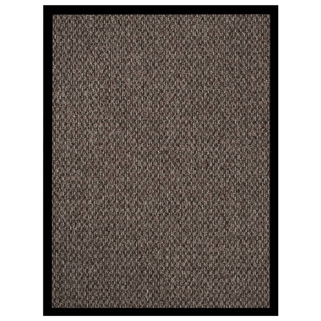 Zerbino beige, 60 x 80 cm, in polipropilene resistente e fondo in vinile antiscivolo, design moderno, per ingresso, corridoio e terrazza coperta