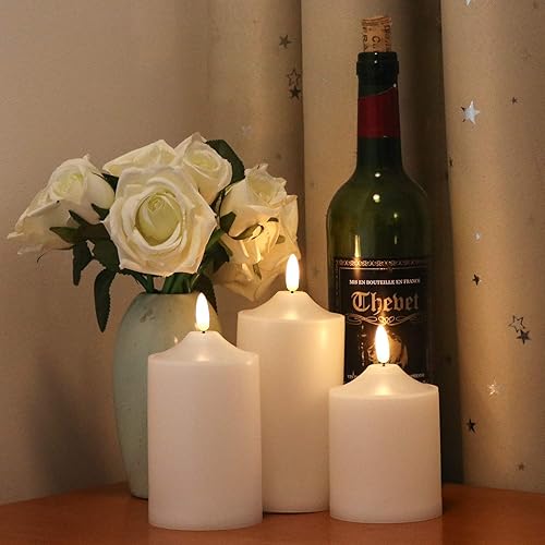 Miniatura 7 de Eldnacele Velas parpadeantes impermeables para exteriores sin llama con temporizador remoto, velas LED de mecha 3D que funcionan con pilas, velas de