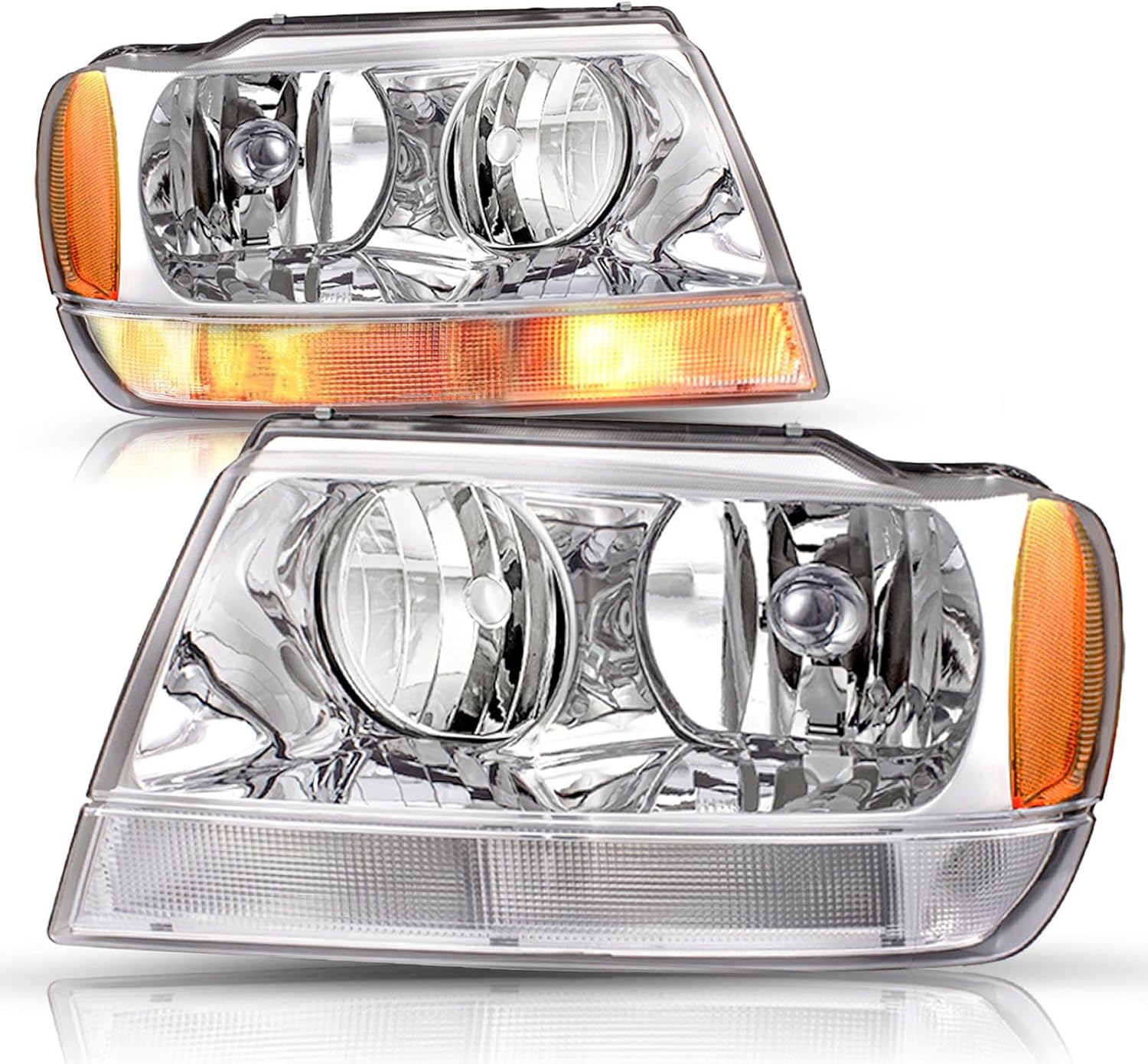 JSBOYAT Headlight Assembly Pair for 1999–2004 Jeep Grand Cherokee
