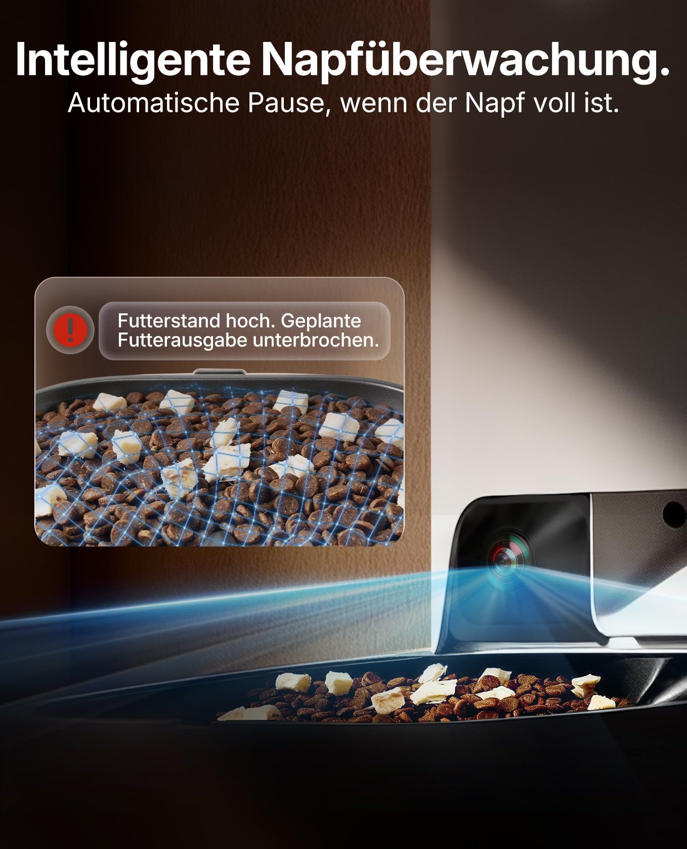 PETKIT YumShare Dual-Hopper 2 Futterautomat Katze 2 Näpfe Mit Kamera, Gesichtserkennung für Mehrere Katzen,5L Katzen Futterautomaten,Automatischer Futterspender für Hund,KI Funktion,2.4 & 5G Wi-Fi