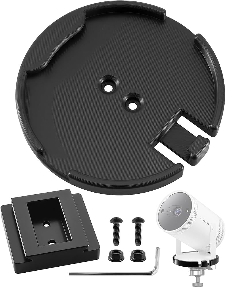 Projector Tripod Mount Fits for Samsung Freestyle Gen 1 & Gen 2 | Anti-Vibration Adjustable Stand Holder, All-Angle Stable Support for Home Theater Outdoor Movies Camping & Events