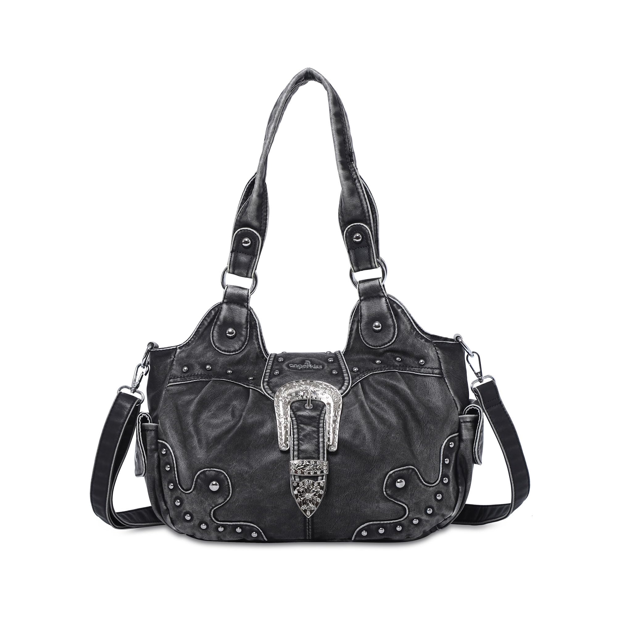 Angel Kiss Torby hobo dla kobiet wegańskie skórzane torebki i torebki damskie eleganckie torby na ramię torebki crossbody z metalowymi ćwiekami