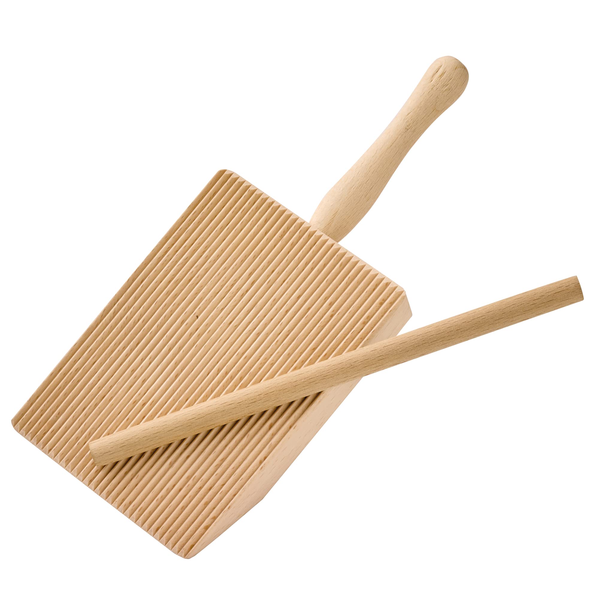Küchenprofi Gnocchi Board | Pasta Board for Gnocchi and Garganelli | Garganelli Scraper | Beech Wood | Made in Italy, 8.25" x 4"